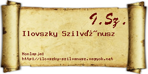 Ilovszky Szilvánusz névjegykártya